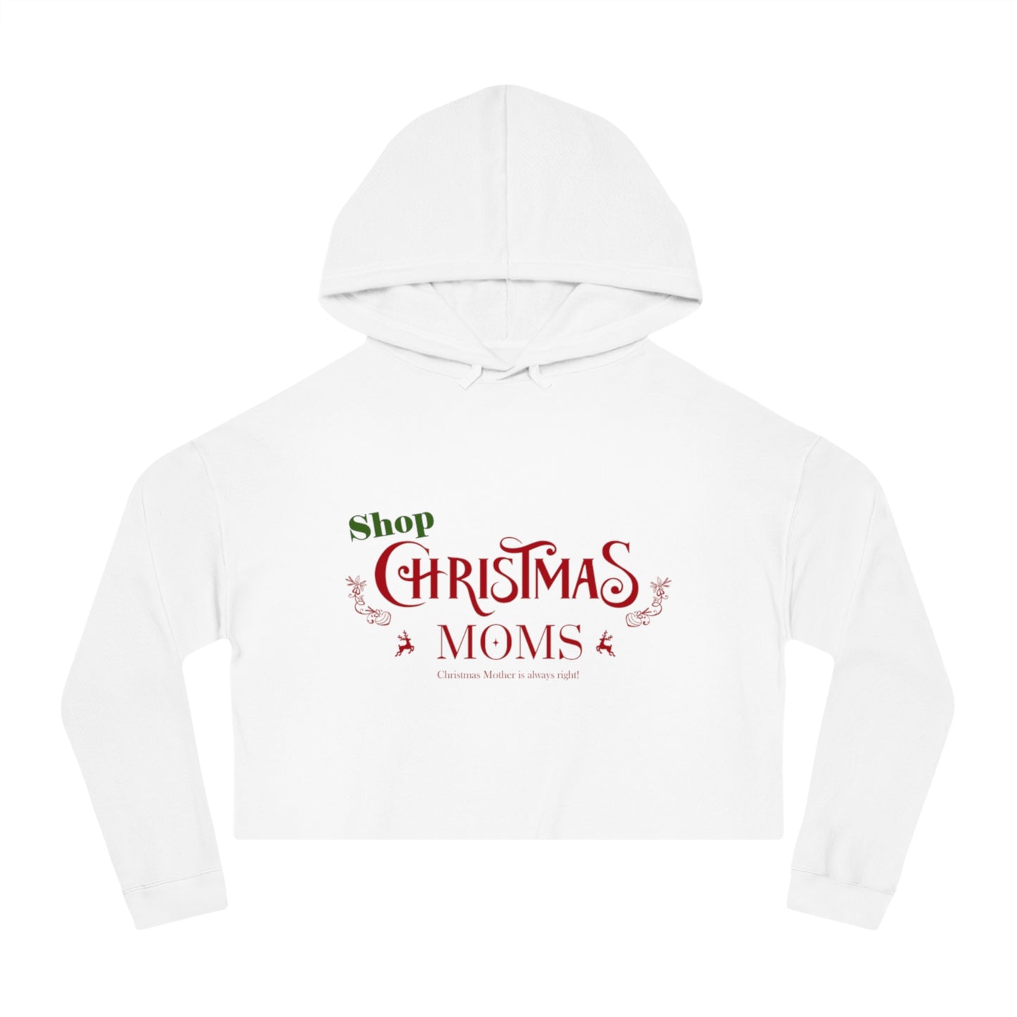 Shop Christmas Moms Women’s Cropped Hooded Sweatshirt