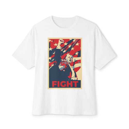 Donald trump Fight Channel Unisex Oversized Boxy Tee