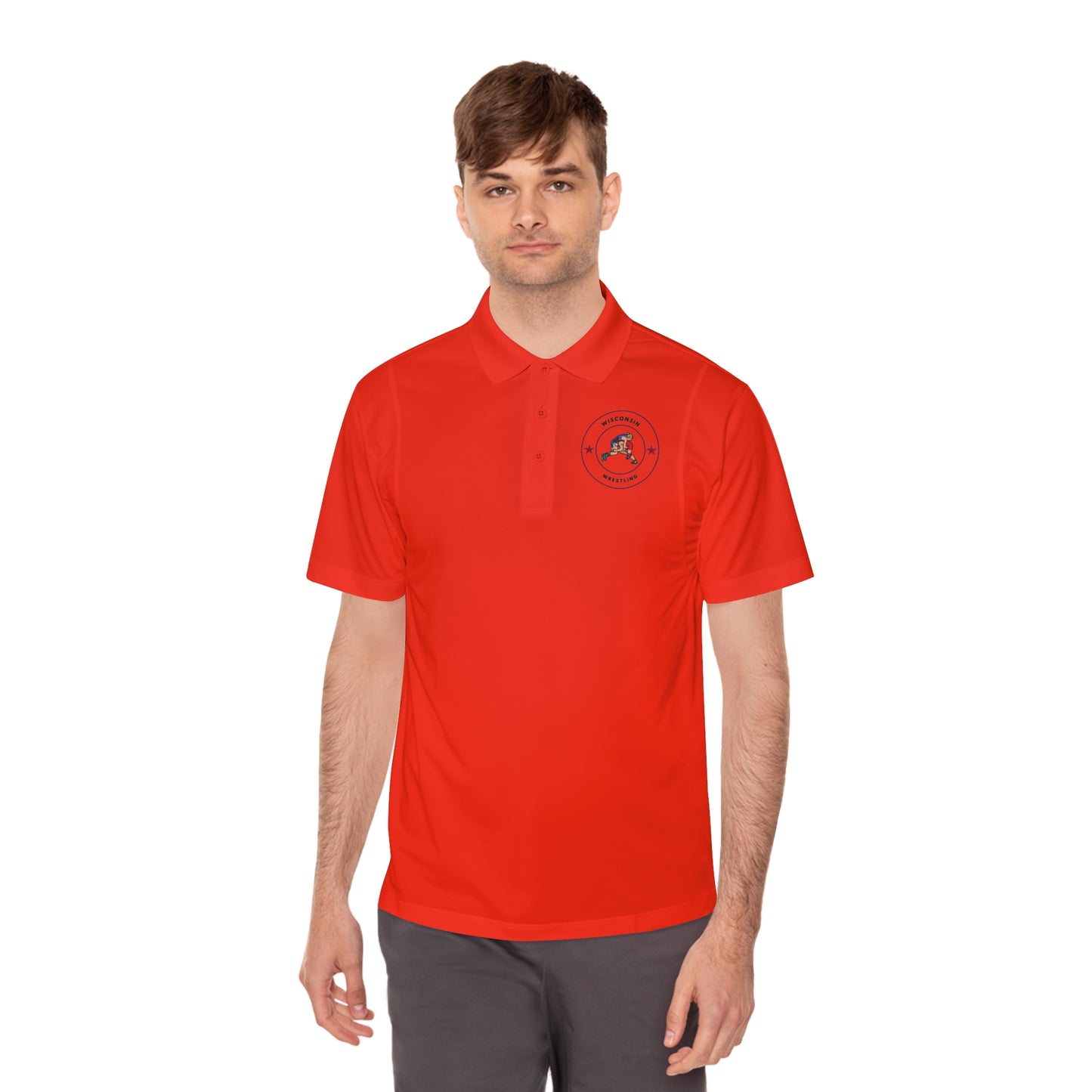 Wisconsin Wrestling Men's Sport Polo Shirt