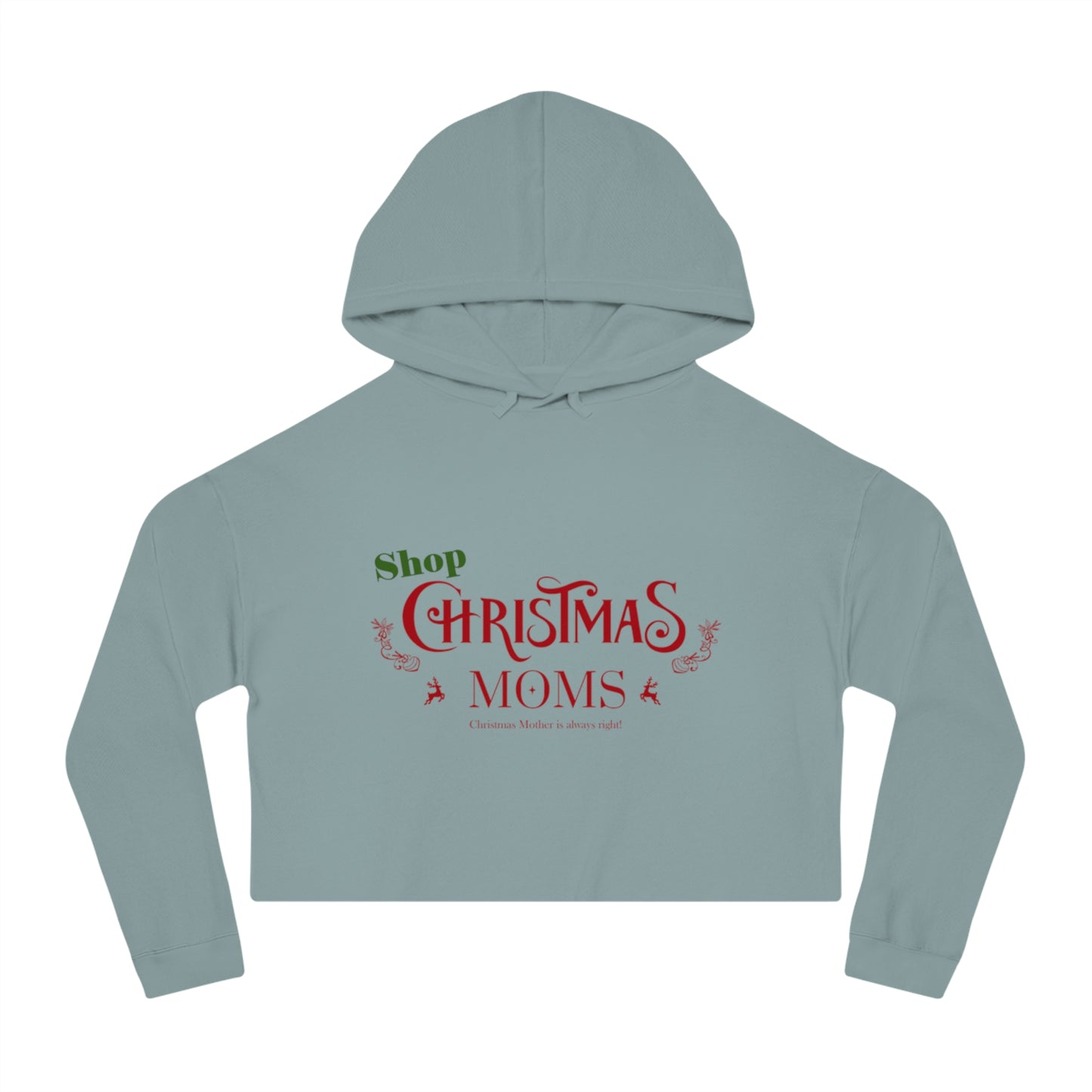 Shop Christmas Moms Women’s Cropped Hooded Sweatshirt