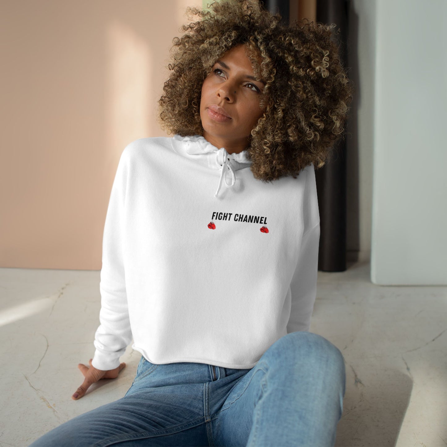 Knockout Queen Fight Channel Crop Hoodie