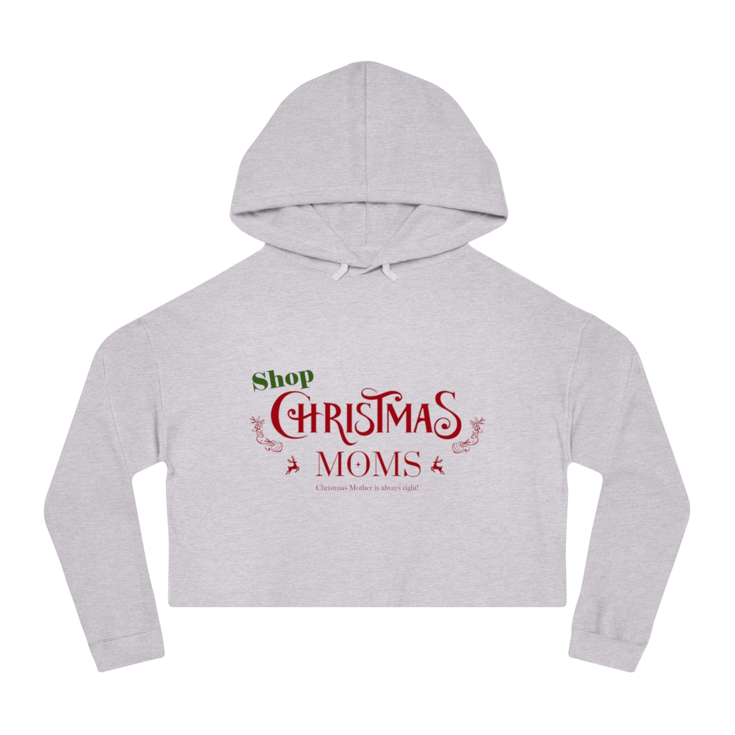 Shop Christmas Moms Women’s Cropped Hooded Sweatshirt